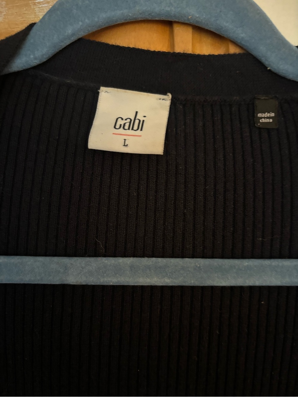 CAbi Navy Ribbed Long Cardigan Sweater